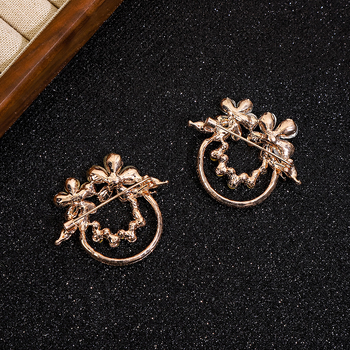 Женска брошка от сплав – закопчалка за копринен шал и връзване на подгъва на тениска, електроплатина, класически и универсален декоративен аксесоар, марка Yusheng