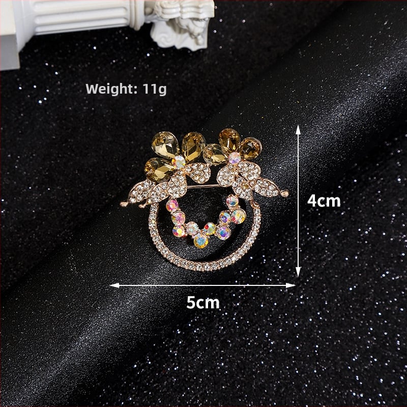 Женска брошка от сплав – закопчалка за копринен шал и връзване на подгъва на тениска, електроплатина, класически и универсален декоративен аксесоар, марка Yusheng