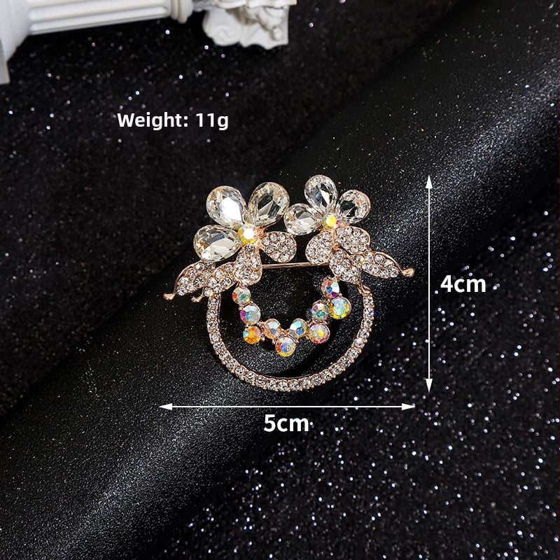 Женска брошка от сплав – закопчалка за копринен шал и връзване на подгъва на тениска, електроплатина, класически и универсален декоративен аксесоар, марка Yusheng