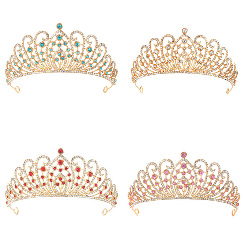 Vjenčana tiara od legure s kristalima, elektroplatinirana, bijeli kristali, dizajn životinja/Zodijak