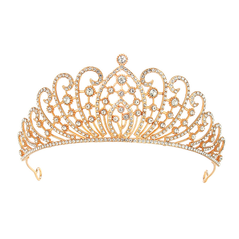 Vjenčana tiara od legure s kristalima, elektroplatinirana, bijeli kristali, dizajn životinja/Zodijak