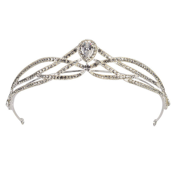 Kroon PT990 sulamist peam, Korea stiilis, naistele, elektroplatineeritud, valge kristall