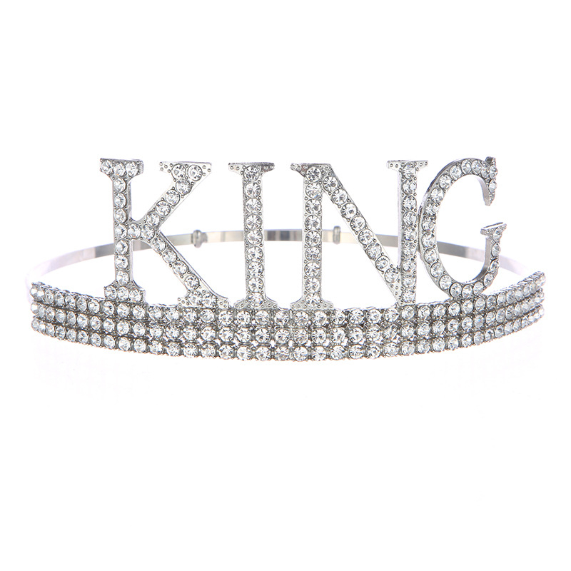 Meeste peakatte kroon-tiara: sulamkristallidega, metalliline alus, katmine, teksti kohandamine