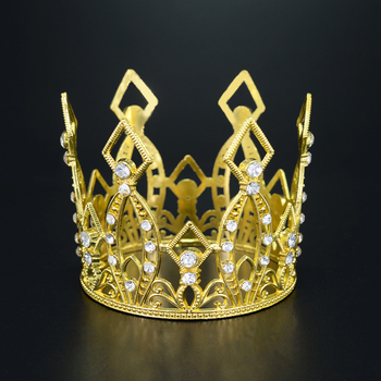 Elektroplaaditud alumiiniumisulamist kroon lastele valgete rhinestoneidega