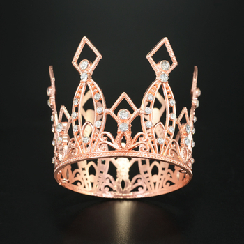 Elektroplaaditud alumiiniumisulamist kroon lastele valgete rhinestoneidega