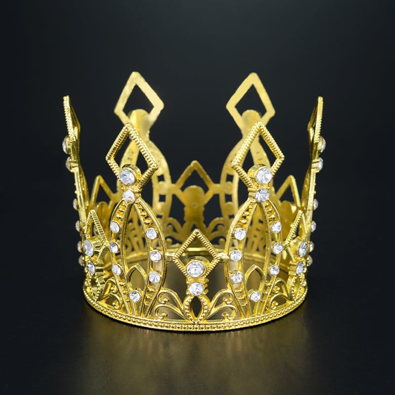 Elektroplaaditud alumiiniumisulamist kroon lastele valgete rhinestoneidega