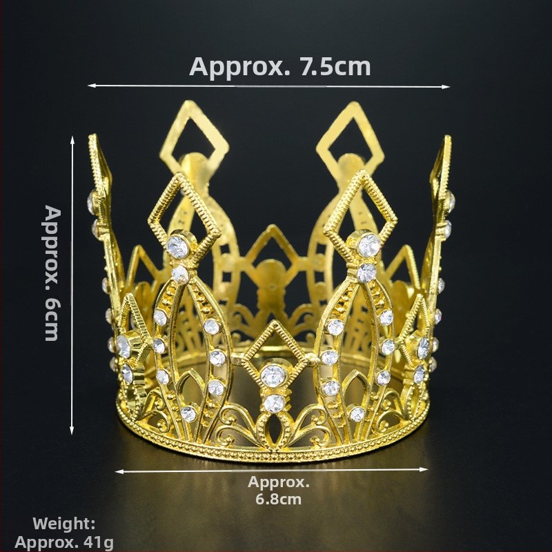 Elektroplaaditud alumiiniumisulamist kroon lastele valgete rhinestoneidega