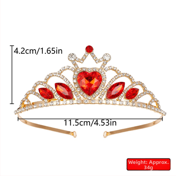 Laste krooniga peavõru - võrkmaterjal, kroonikujuline vorm, elektroplating, kristallid, bränd Ibaolai