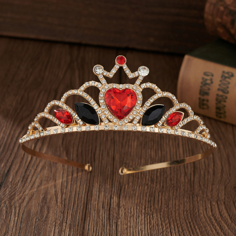 Laste krooniga peavõru - võrkmaterjal, kroonikujuline vorm, elektroplating, kristallid, bränd Ibaolai