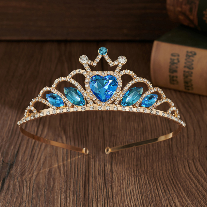 Laste krooniga peavõru - võrkmaterjal, kroonikujuline vorm, elektroplating, kristallid, bränd Ibaolai