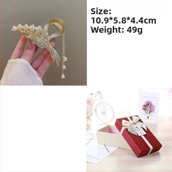 Κλιπ μαλλιών από κράμα ψευδαργύρου Gardenia, αρχικός σχεδιασμός με μοτίβα σιτάρι-ορχιδέα-λουλούδι, ηλεκτροπλακίωση, κλιπ με σφιγκτήρα, Καλοκαίρι 2024