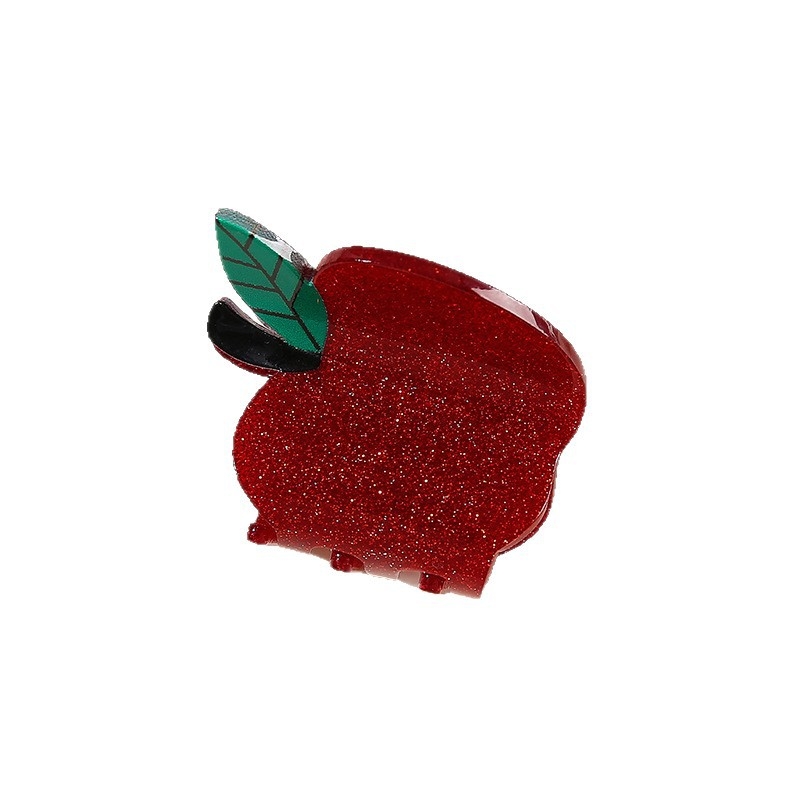 Hajcsat – Iskolai témájú karikatúra: iskolabusz, ceruza, alma és számológép – PVC és akril, kézzel készített