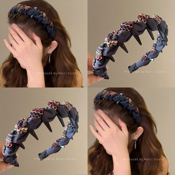 Käsitööline peavõru riidekattega, hammaste kinnitamiseks, libisemisvastane, Korea stiil