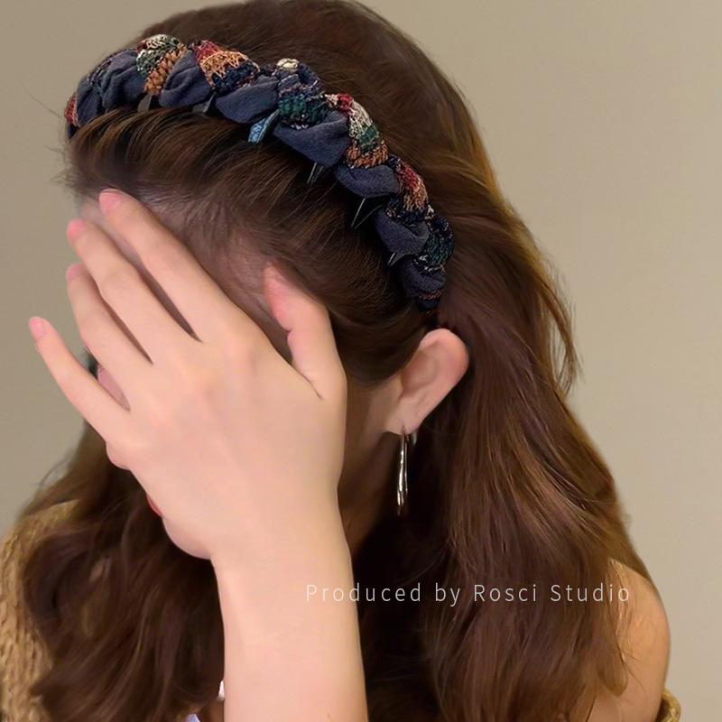 Käsitööline peavõru riidekattega, hammaste kinnitamiseks, libisemisvastane, Korea stiil