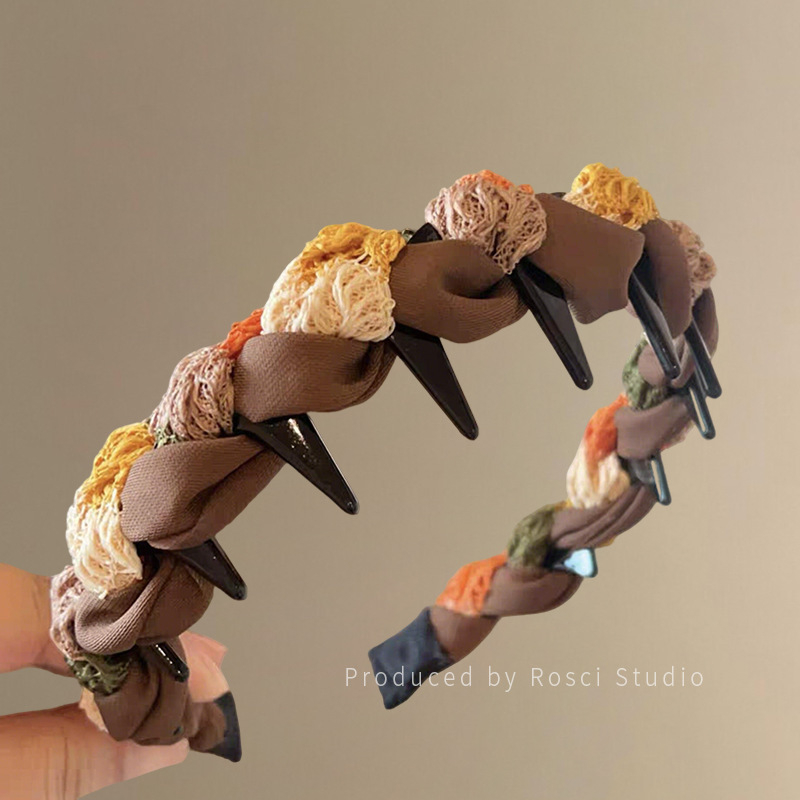 Käsitööline peavõru riidekattega, hammaste kinnitamiseks, libisemisvastane, Korea stiil