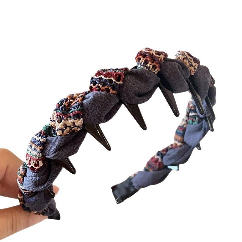 Käsitööline peavõru riidekattega, hammaste kinnitamiseks, libisemisvastane, Korea stiil