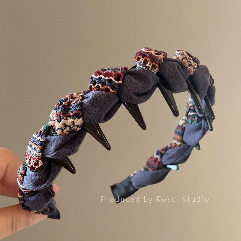 Käsitööline peavõru riidekattega, hammaste kinnitamiseks, libisemisvastane, Korea stiil