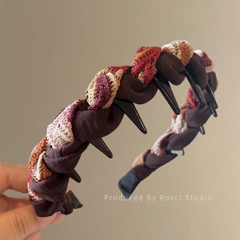 Käsitööline peavõru riidekattega, hammaste kinnitamiseks, libisemisvastane, Korea stiil