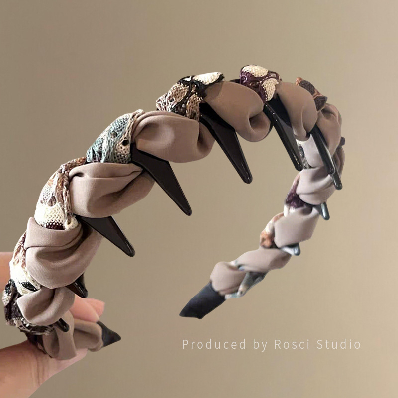 Käsitööline peavõru riidekattega, hammaste kinnitamiseks, libisemisvastane, Korea stiil