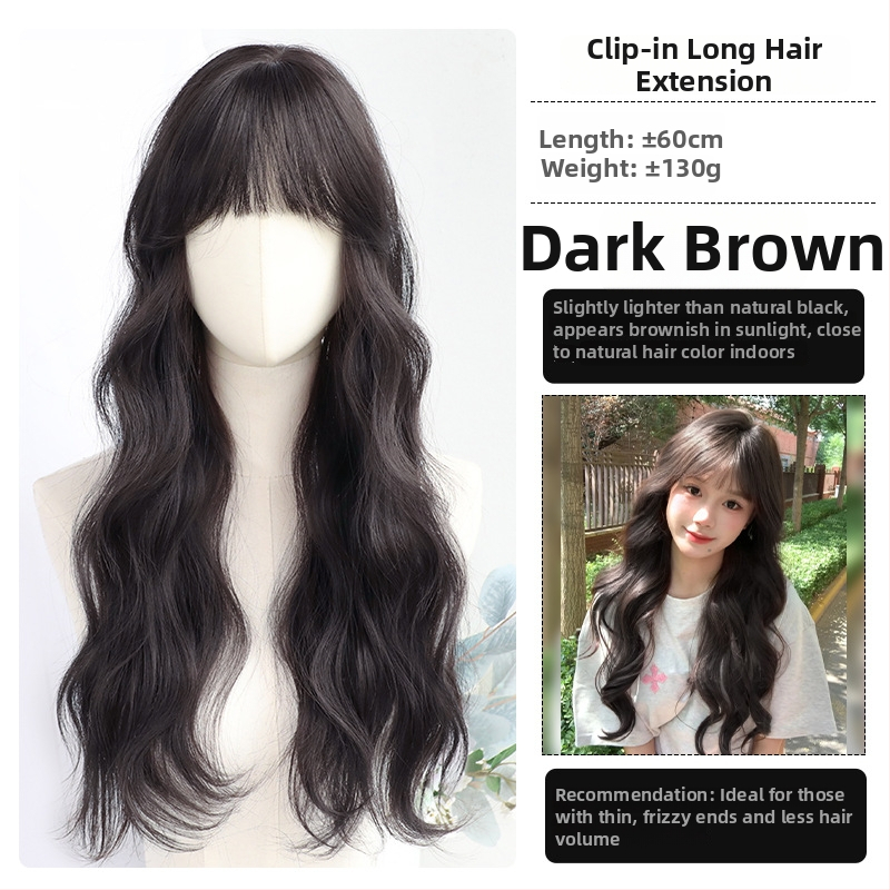 Parukas – pikkade sirgete juuksedega, bangsidega; materjal: kõrge temperatuuriga traat; mehhanismiline tootmine; Chu Chu kaubamärk