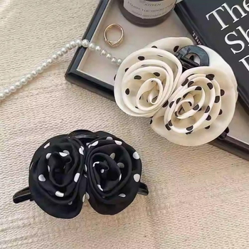 LX szatén hajcsat, kézzel készített, fogó típusú rögzítés, könnyű luxus stílusú fejfedő nőknek