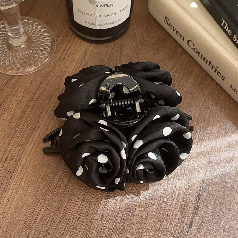 LX szatén hajcsat, kézzel készített, fogó típusú rögzítés, könnyű luxus stílusú fejfedő nőknek