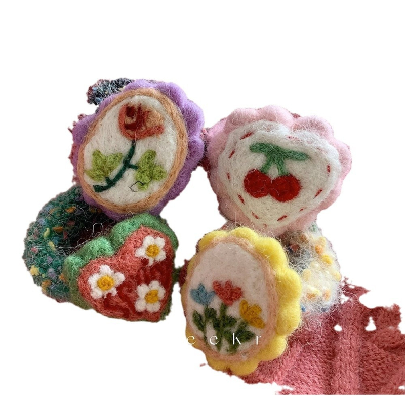 villase feltist juuksekumm, käsitöö; karjaste stiil; kõrge elastsus; kevad 2025 juukse aksessuaar