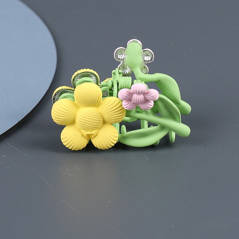 Naise juukseklips alumiiniumi Cat's Eye kristalliga, liblika ja lillemotiiv, haaramisklips, elektroplaadimine, kohandatav