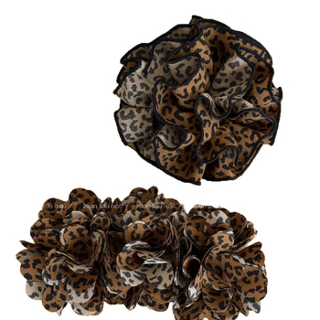 Banaanikujuline juukseklips leopardi mustriga, käsitöö, tekstiil, naistele