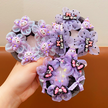 Детска мрежа за коса с цвете в анимационен стил, ръчно преплетена от плат, марка Poetry, производство № P3565, лято 2024