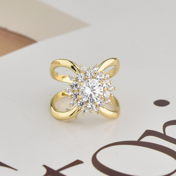 Spona na šál zo saténu s X-prstenom a mašličkou – zliatina, zirkónová vsadba, elektroplatina, dámsky módny doplnok, Scarecrow Jewelry