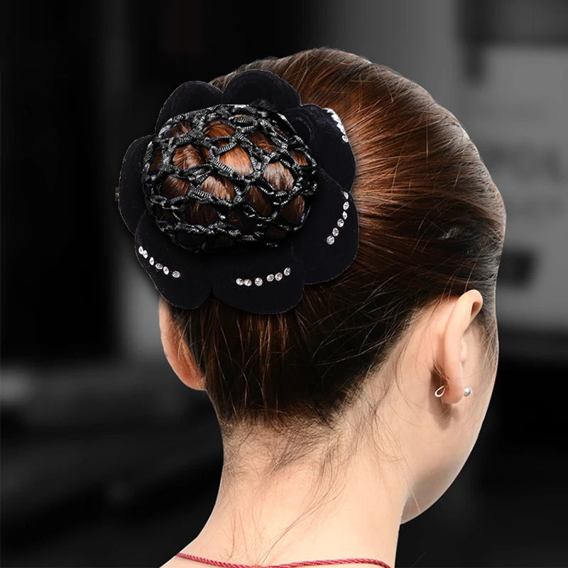 Велветена мрежа за коса за кок – винтидж стил, професионален аксесоар за жени (есен 2023)