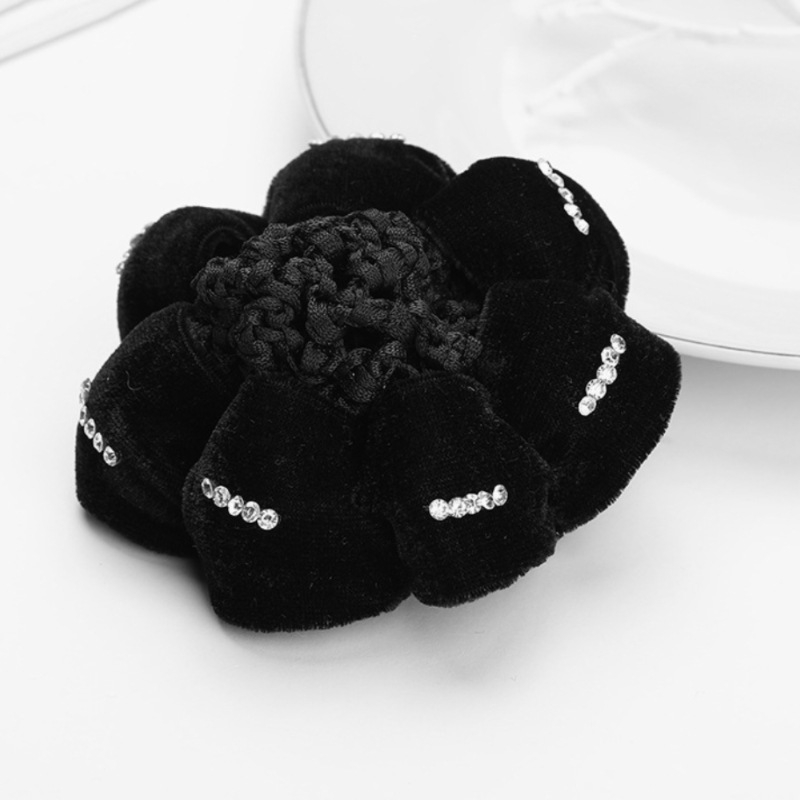 Велветена мрежа за коса за кок – винтидж стил, професионален аксесоар за жени (есен 2023)