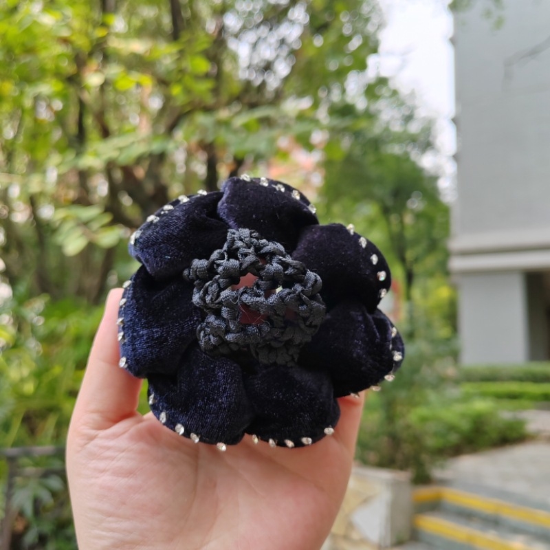 Велветена мрежа за коса за кок – винтидж стил, професионален аксесоар за жени (есен 2023)