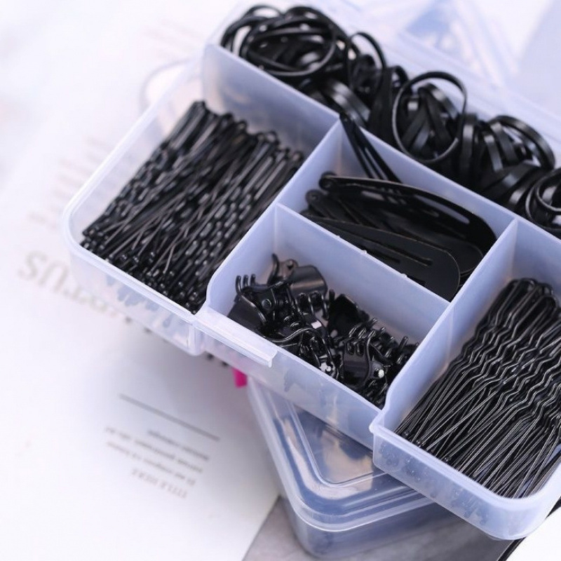 Juukseklammi komplekt U-kujuline veetilka kujuga, külgklipsiga, karbis, originaalne disain, juukseaksessuaarid, 2025 talv