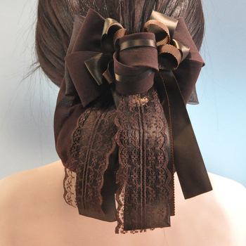 Pitsiline juuksevõrk lipsuga, käsitöö, Korealine stiil, materjal: kangas, tootekood F047, kevad 2022