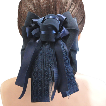 Pitsiline juuksevõrk lipsuga, käsitöö, Korealine stiil, materjal: kangas, tootekood F047, kevad 2022