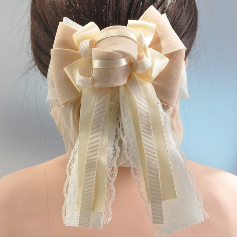 Pitsiline juuksevõrk lipsuga, käsitöö, Korealine stiil, materjal: kangas, tootekood F047, kevad 2022