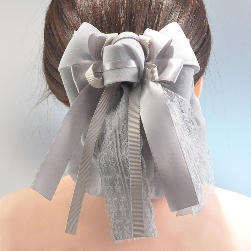 Pitsiline juuksevõrk lipsuga, käsitöö, Korealine stiil, materjal: kangas, tootekood F047, kevad 2022