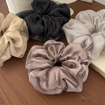 Органза ластик за коса, двойнослоен, корейски стил; материал: коприна цветя; сезон: пролет 2025; за деца; произход: Джинха