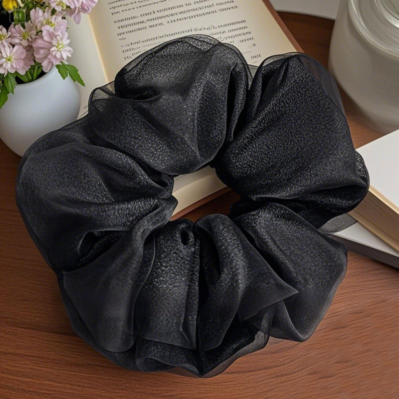 Органза ластик за коса, двойнослоен, корейски стил; материал: коприна цветя; сезон: пролет 2025; за деца; произход: Джинха