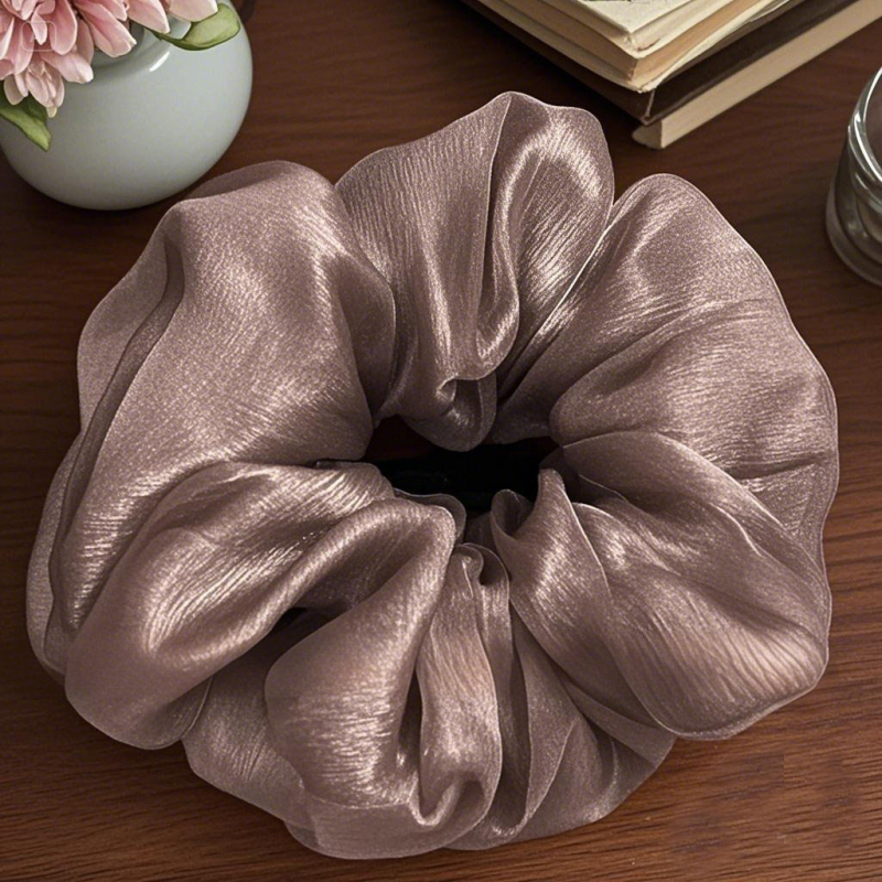 Органза ластик за коса, двойнослоен, корейски стил; материал: коприна цветя; сезон: пролет 2025; за деца; произход: Джинха