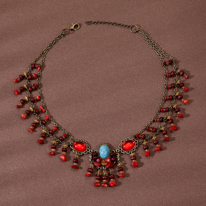 Antik hajpánt egzotikus stílussal, geometriai kialakítással és kockás mintával