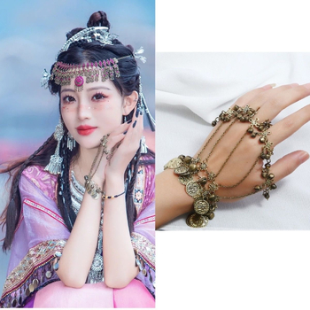 Antička Miao headdress s retro resicama na čelo, egzotičan etnički stil, dodatak za kosu za fotografije