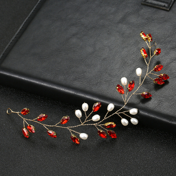 Bentiță pentru păr cu perle și strasuri, lanț moale (Material: Perle; Tip: Bentiță pentru păr; Stil: Femei; Potrivită pentru nuntă; Personalizare: Da)