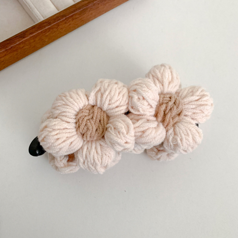 Qiyi naiste juukseklips villase lillega, keerlev ja vertikaalne klipp, koo-konstruktsioon, segamaterjalid, sügisel 2025 väljaanne