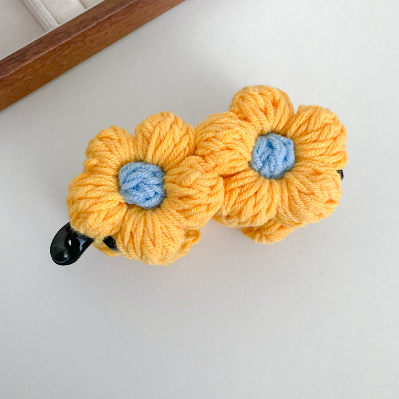 Qiyi naiste juukseklips villase lillega, keerlev ja vertikaalne klipp, koo-konstruktsioon, segamaterjalid, sügisel 2025 väljaanne