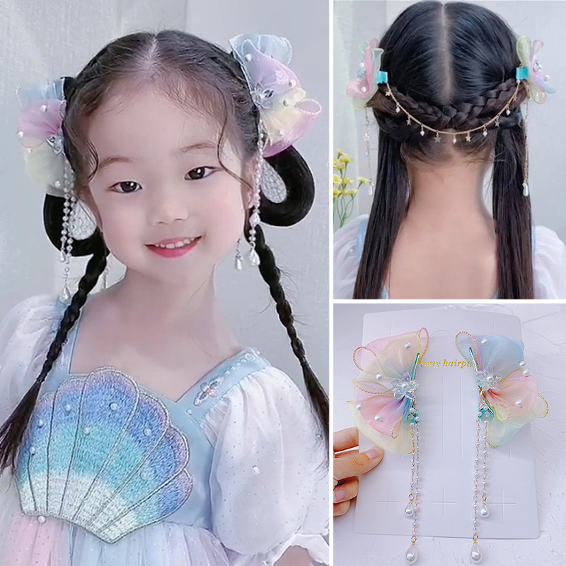 Laste pärlidega juukseklips, multika stiilis, kevad 2024