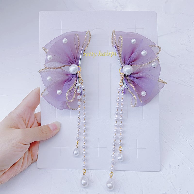 Laste pärlidega juukseklips, multika stiilis, kevad 2024