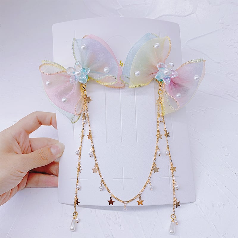 Laste pärlidega juukseklips, multika stiilis, kevad 2024